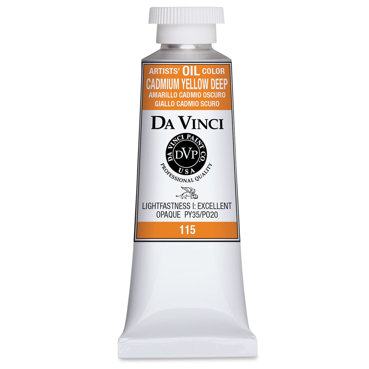 Da Vinci Artists' Oil Color - Cadmium Yellow Deep, 37 ml Tube